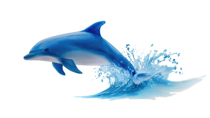 Obraz premium Dolphin's Aquatic Flight: A captivating portrait of a leaping dolphin breaking the surface of the ocean, radiating joy and power in a display of aquatic beauty. 