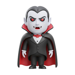 Cute cartoon vampire character in a cape