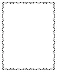 Black Scrollwork Decorative Border Frame on White image isolated on a transparent background