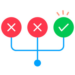 Trial and error icon