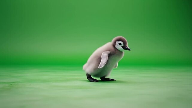 Pinguin auf Chroma Key Greenscreen &ndash; freigestellter Vogel f&uuml;r Compositing und Animation