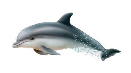 Obraz premium Dolphin's graceful movement: Capturing the beauty and grace of a solitary dolphin gliding effortlessly through the ocean.