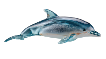 Oceanic Grace: A radiant dolphin glides gracefully, embodying the serene spirit of the ocean. A depiction of oceanic splendor, capturing the majesty of aquatic life.