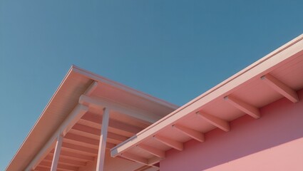 Minimalist pink building corner