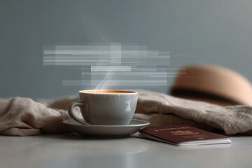 person gazing out of window immersed in augmented reality with animated snowfall creating magical atmosphere