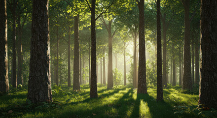 Obraz premium Detailed 4K Forest Wallpaper with Ancient Trees