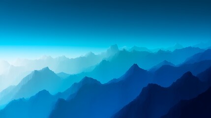 Fototapeta premium Blue mountain range landscape with fog and mist in the distance view