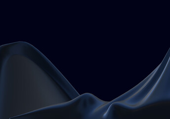 Abstract 3d render background dark blue gradient light wave silk liquid chrome metalic design render wallpaper modern illustration multicolored wavy surfaces