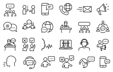 Set of  icon for speaking and communication 
