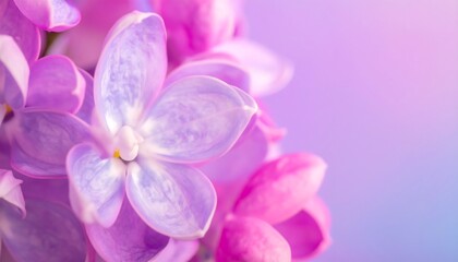 Close-up lilac blossoms in soft pastels