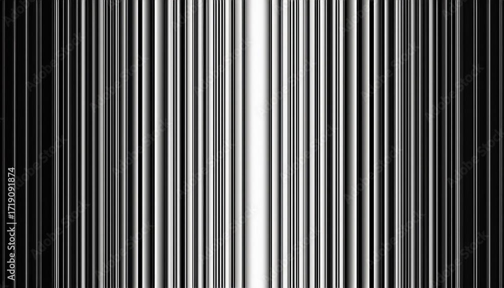 Poster sleek black and white vertical stripes creating an abstract linear pattern, minimalist texture for c