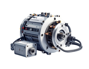 Low Voltage Robotics DC Motor with Gearbox Attachment Isolated PNG