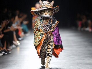Felinoid walking down runway