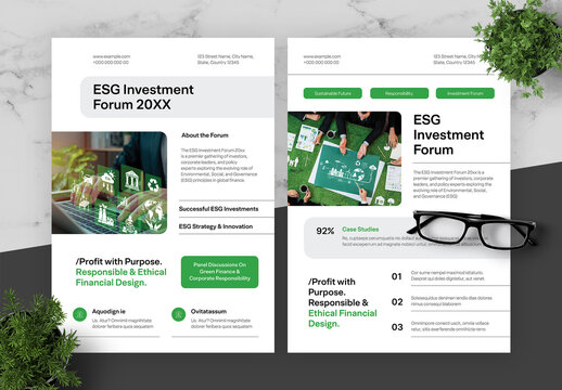 Green And Black Sustainable Flyer