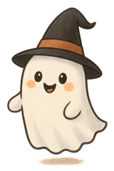 Obraz premium ghost with witch hat