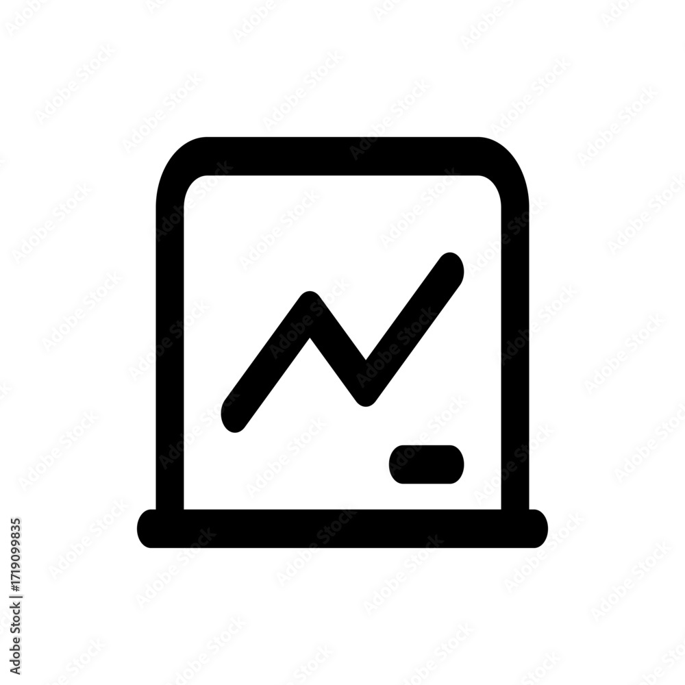 Poster Laptop screen displaying a line graph with an upward trend and a small horizontal bar at the bottom right