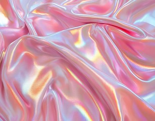 Obraz premium Soft, iridescent pink fabric drapes