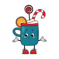 Cartoon Winter Drink Character Illustration. 