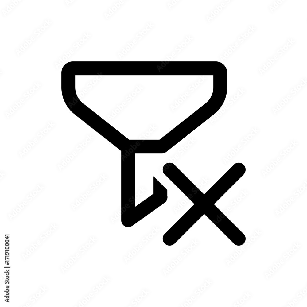 Poster A black and white filter icon with an x symbol indicating the removal or deactivation of the filter function