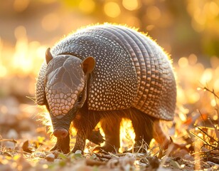Obraz premium Armadillo in golden light