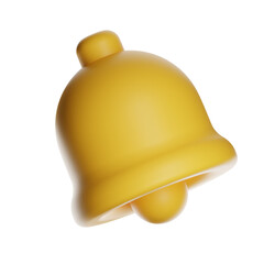 Fototapeta premium Yellow 3d rendering bell notification icon alert