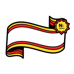 Ribbon Banner Template with Number Seal