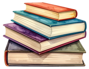 Stack of colorful books (4)