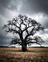 The Cloaked Stranger Awaits Under Dying Limbs