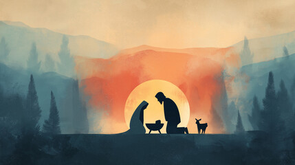 O Come Let Us Adore Him Illustration