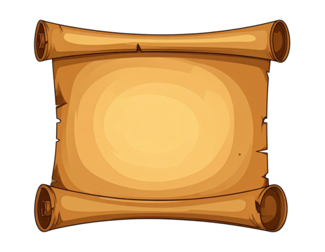 Aged parchment scroll, blank, vintage