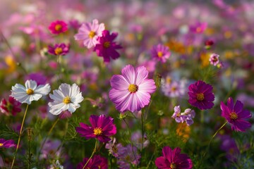 Fototapeta premium Blossoming cosmos flower in a meadow