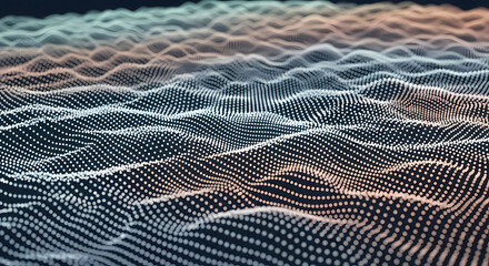 Abstract Particle Wave Data Visualization and Tech Background