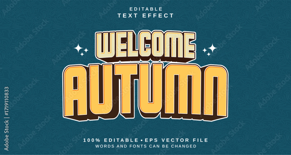 Poster editable text style effect - welcome autumn text style theme.