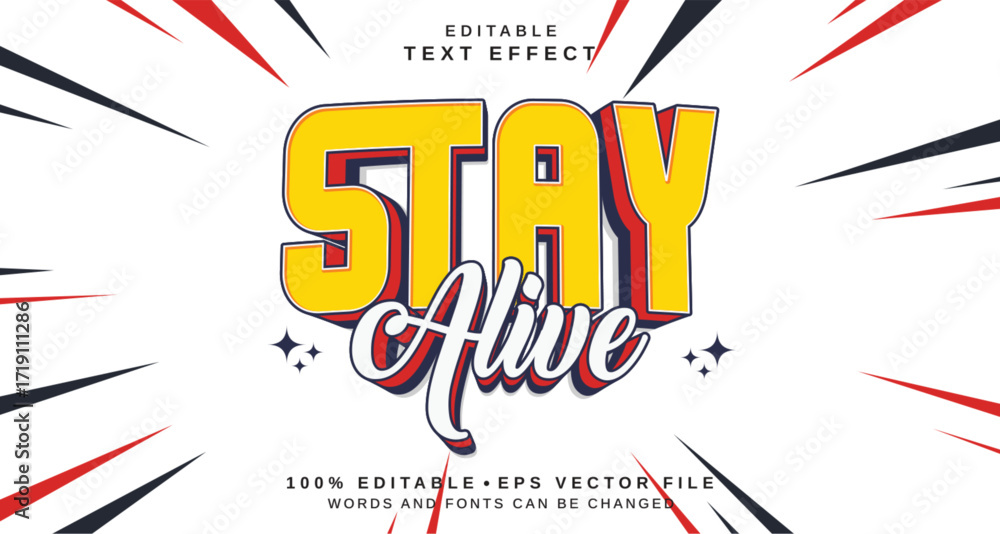 Poster editable text style effect - stay alive text style theme.