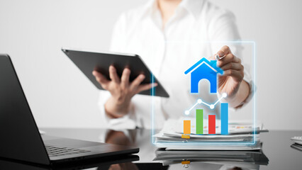 Financial Growth and Real Estate Market Analysis. Home Investment and Property Value Appreciation.