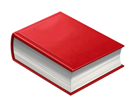 Red book, hard cover, isometric view - Powered by Adobe