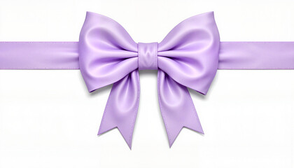 Lavender ribbon bow with long tail on white background for creative design concepts
