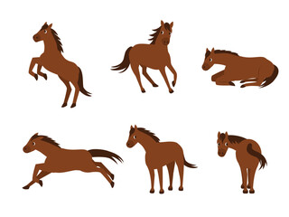 かわいい馬のイラストセット