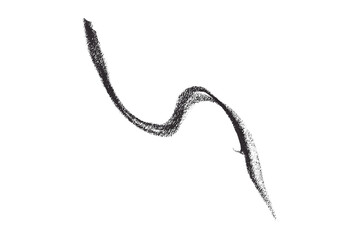 Hand drawn black pencil lines, circles, stripes and squiggly lines on transparent background.