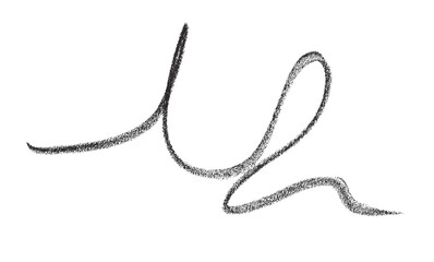 Hand drawn black pencil lines, circles, stripes and squiggly lines on transparent background.