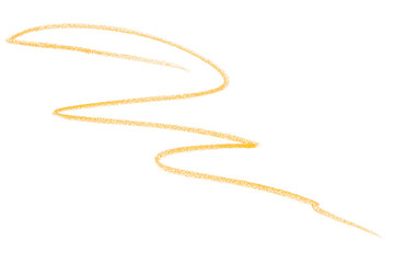 Hand drawn yellow pencil lines, circles, stripes and squiggly lines on a transparent background.