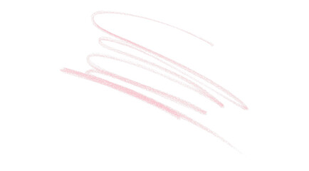 Hand drawn pink pencil lines, circles, stripes and squiggly lines on transparent background.
