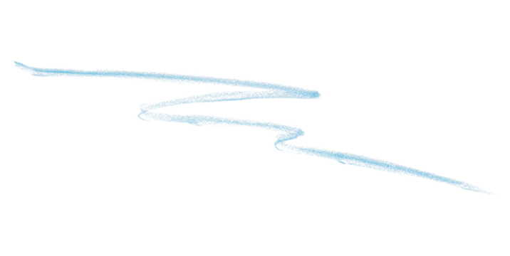 Hand drawn light blue pencil lines, circles, stripes and squiggly lines on a transparent background. - Powered by Adobe