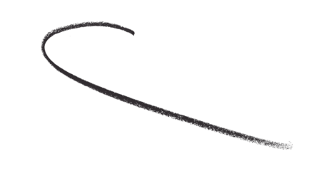 Hand drawn black pencil lines, circles, stripes and squiggly lines on transparent background.