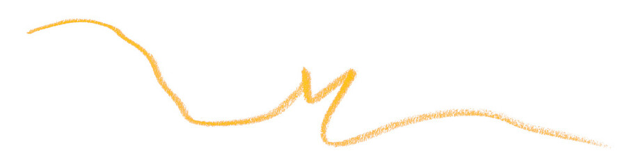 Hand drawn yellow pencil lines, circles, stripes and squiggly lines on a transparent background.