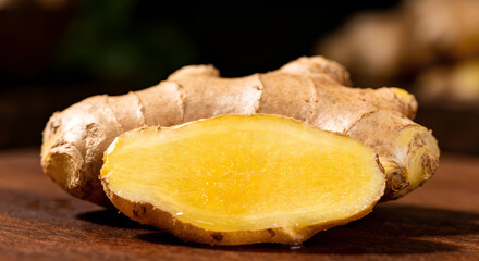 sliced turmeric  on a plate