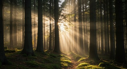 Obraz premium morning in the forest