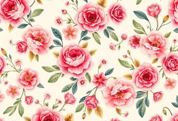 Elegant floral pattern on a pastel background, perfect for wedding invitations or greeting cards,  nature,  pretty