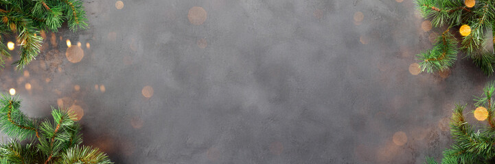 Single Red Christmas glass ball hanging from a pine branch, isol