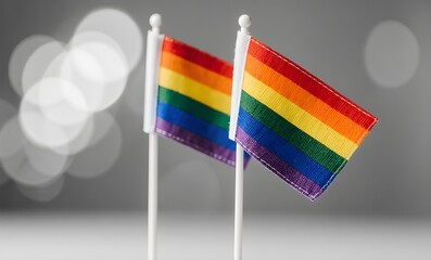 Fototapeta premium Dual Rainbow Pride Flags